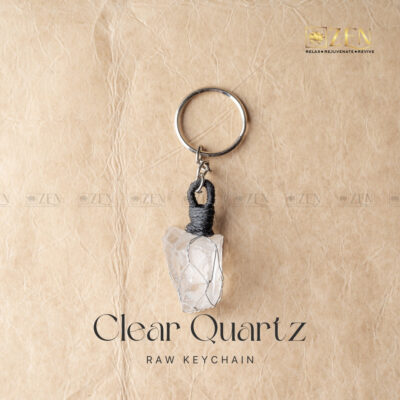 Raw Clear Quartz Keychain