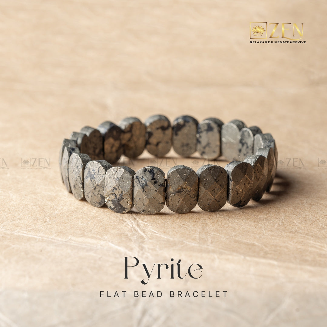 Pyrite Flat Bead Bracelet