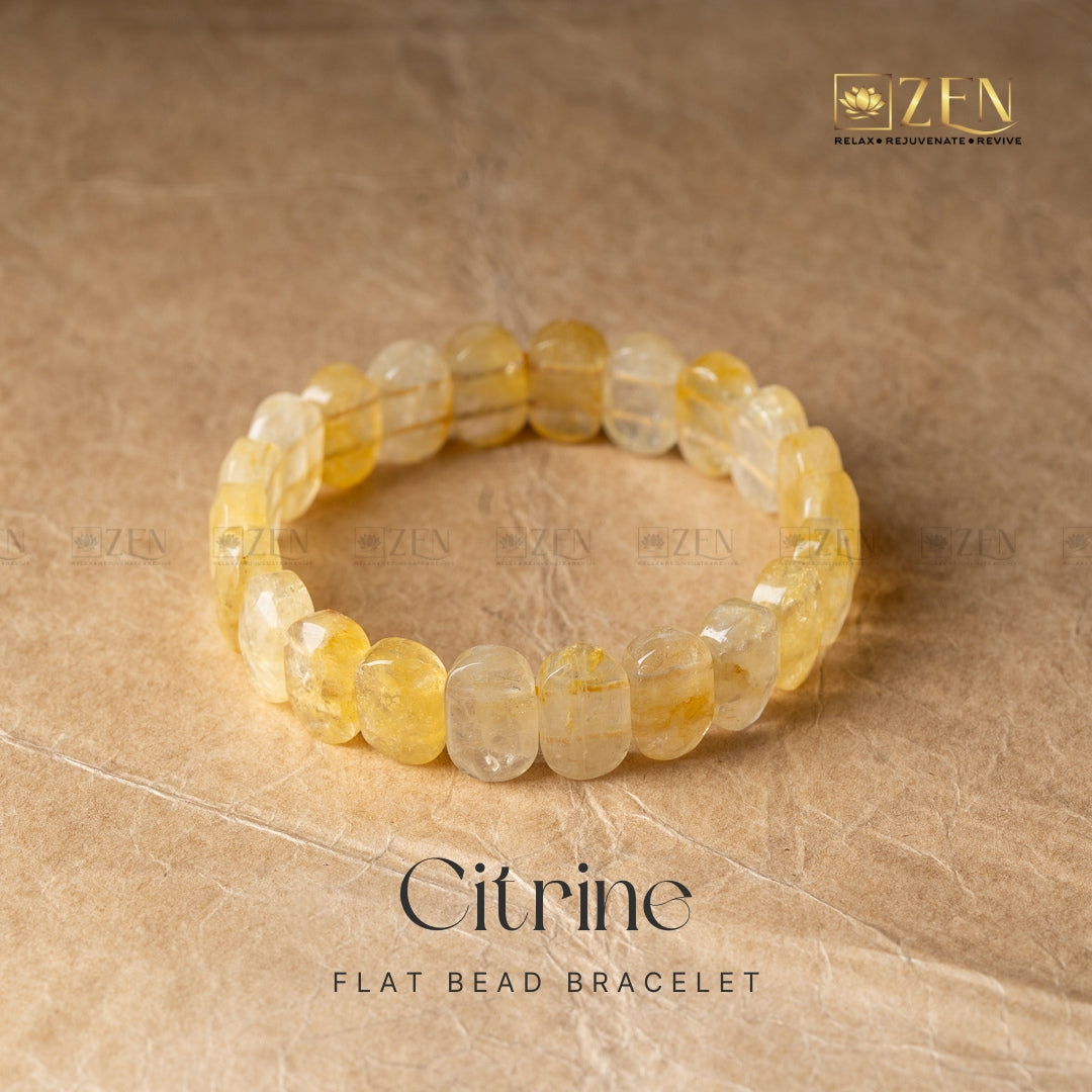 Citrine Flat Bead Bracelet