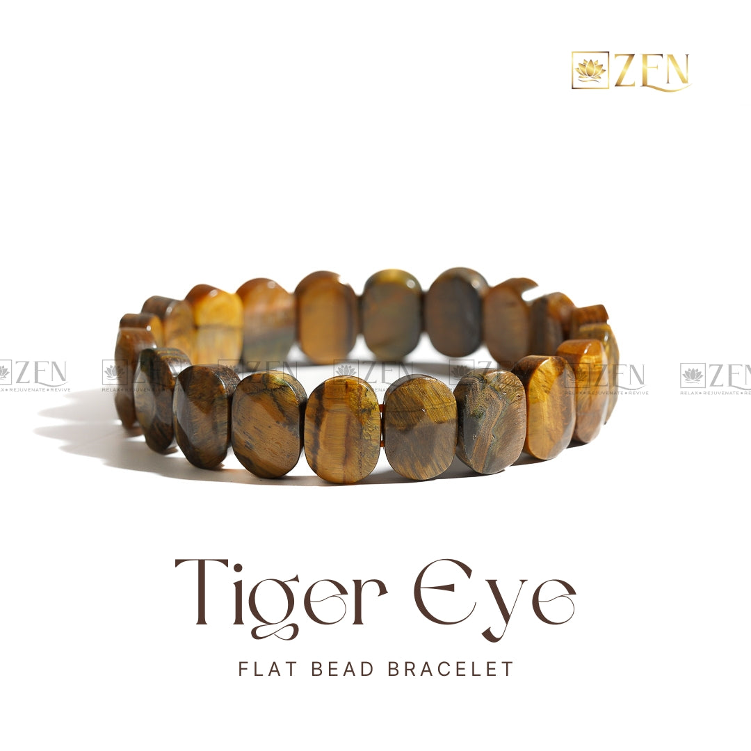 Tiger Eye - Flat Bead Bracelet
