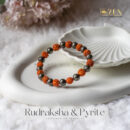 Rudraksha & Pyrite Combination Bracelet
