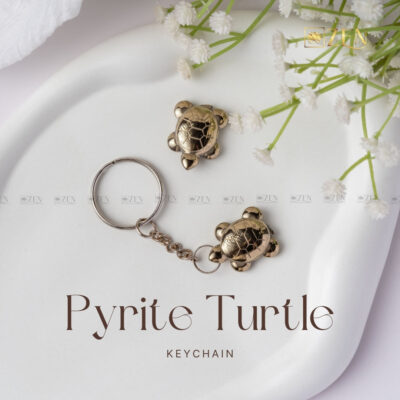 🎁 Pyrite Turtle Keychain