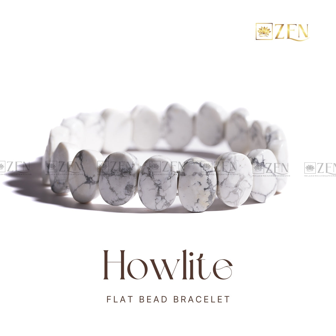 Howlite - Flat Bead Bracelet
