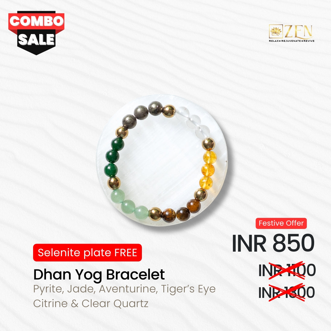 Dhan Yog Bracelet + Free Selenite Plate